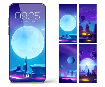 Screen phone illustrations